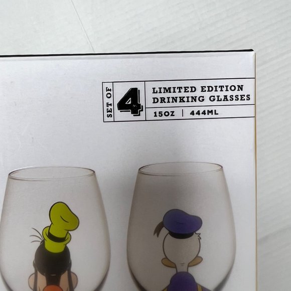 Mickey Mouse Disney Joyjolt 4 limited drinking glasses squad collection NEW - Picture 7 of 9